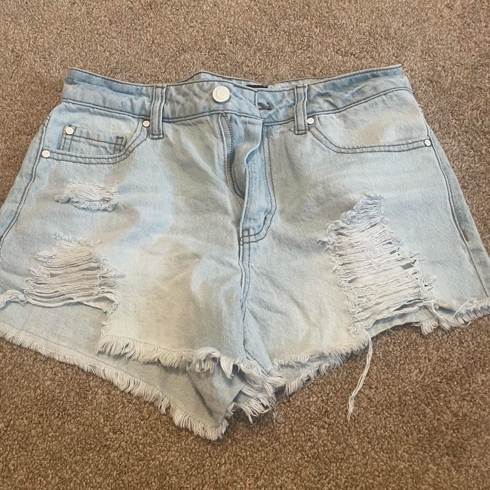 Ci Sono Light Blue Ripped Jean Shorts
